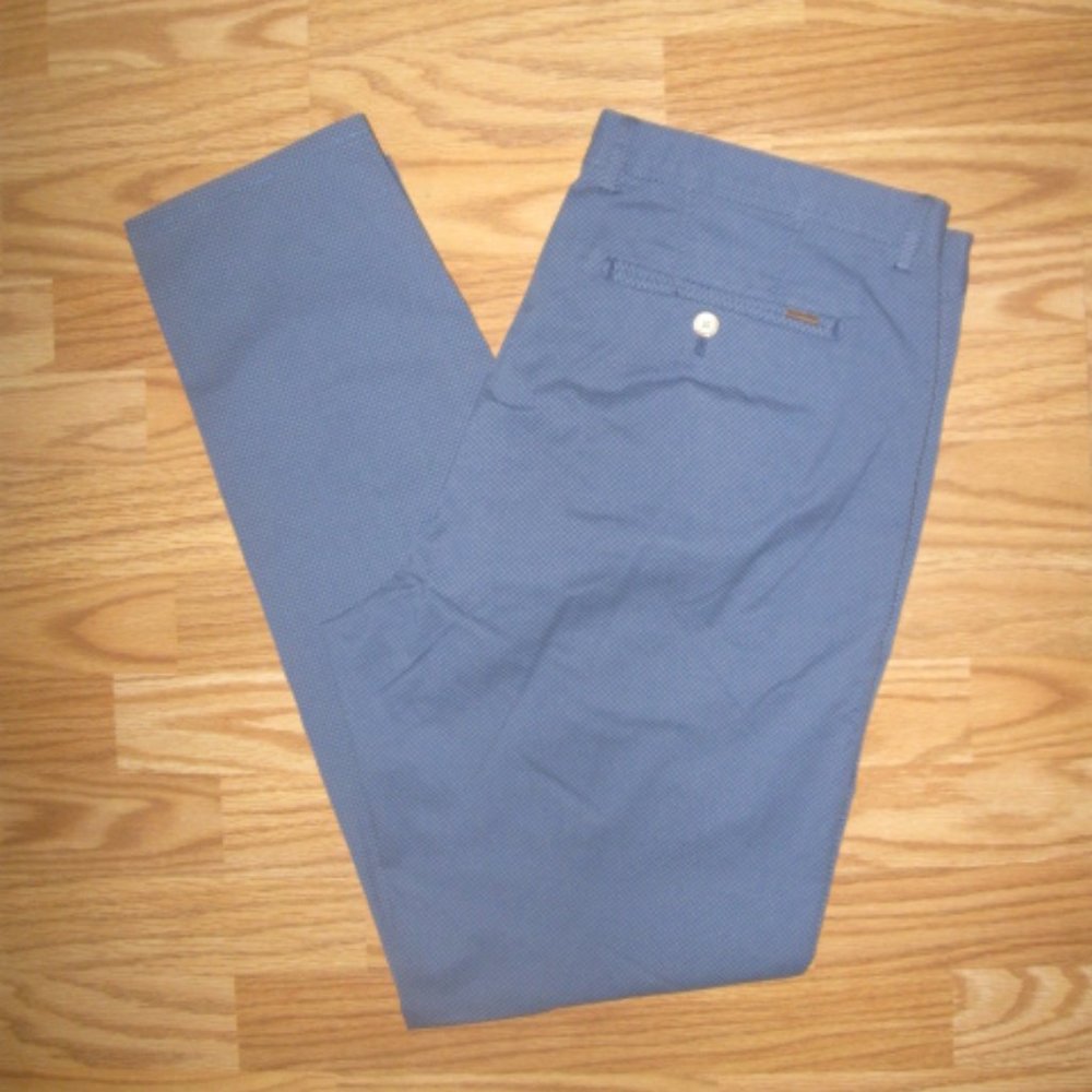 Massimo Dutti Slim Fit Blue Patterned Pants